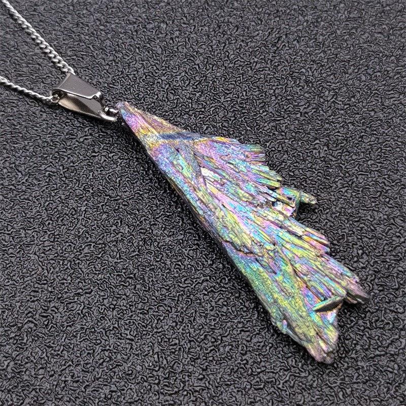 1Strand Natural Rainbow Tourmaline Freeform Pendant Bead C353