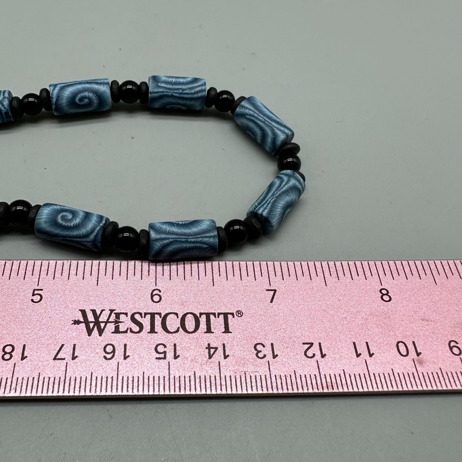 Blue Beaded Necklace Lot Mixed Shapes Matte Finish Costume Jewelry Bundle