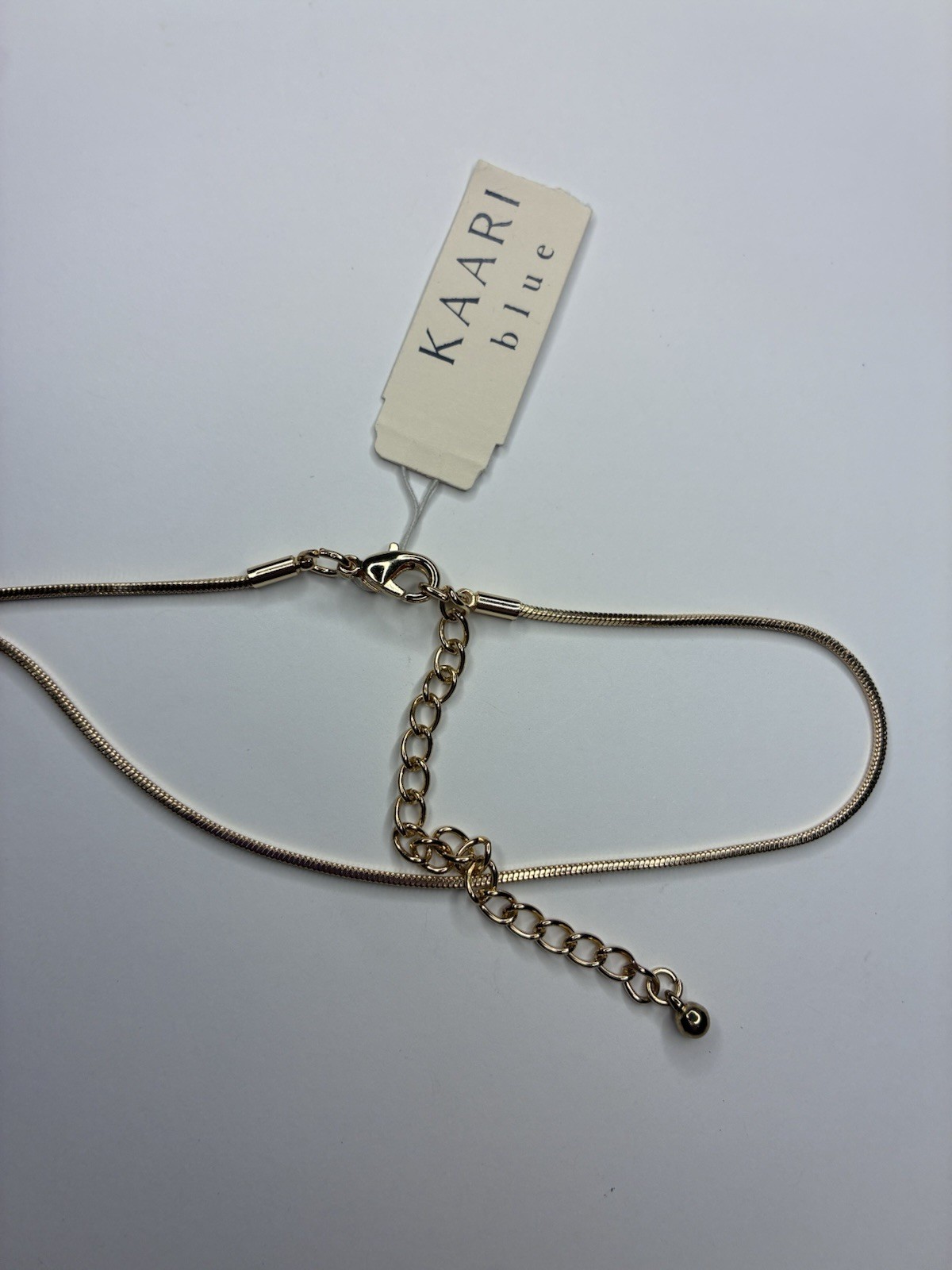 Kaari Blue Gold Colored Necklace Geometric Mother Of Pearl Ivory Style Pendant.