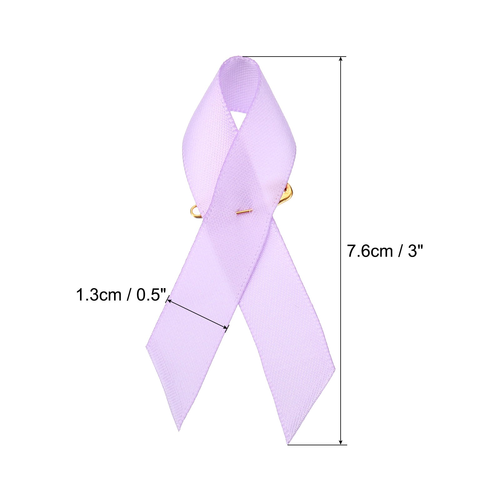 100 Pieces Lavender Polyester Ribbon Satin with Safety Pins