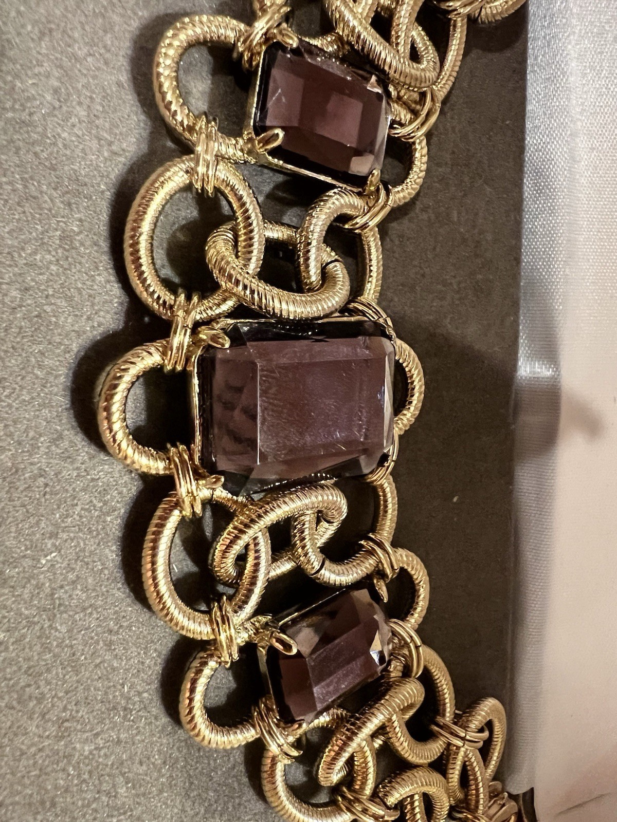 RARE! Nolan Miller Lilac Stone Triple Crown Tennis Bracelet 6.5-9in #607