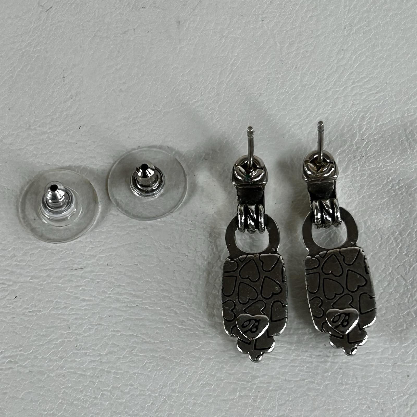 Brighton Earrings Two Tone Rectangle Drop Gold And Silver Tone Petite Retired
