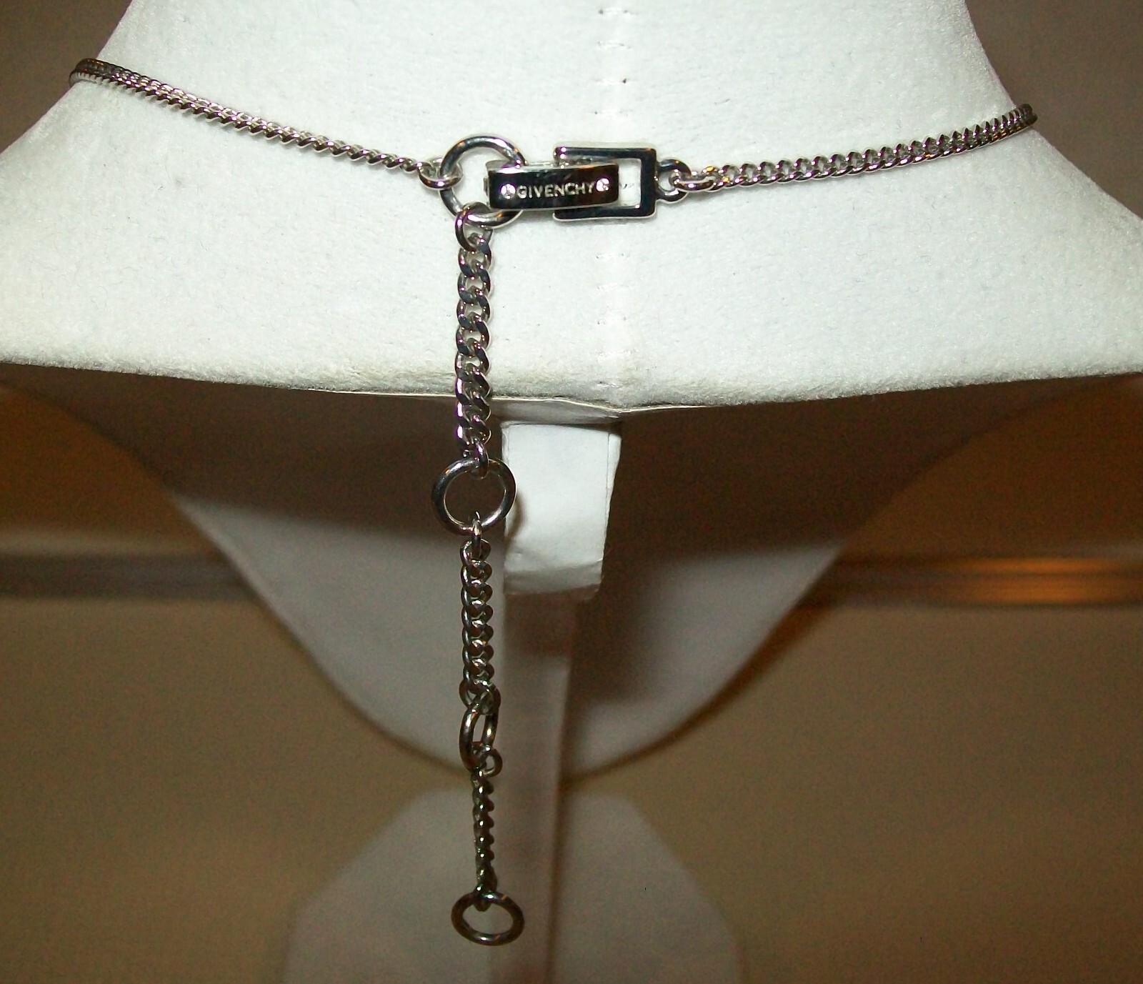 Signed Givenchy Crystal Statement Necklace 16″ w 3″ Extender