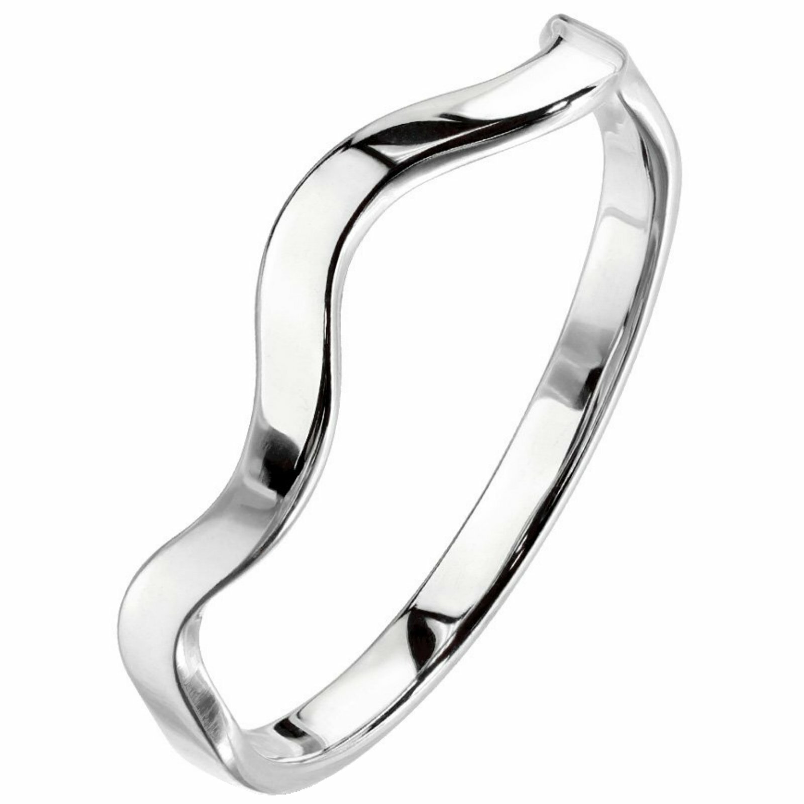 Elemental Wave Ring Womens Stainless Steel Stackable Band Minimalist Jewelry