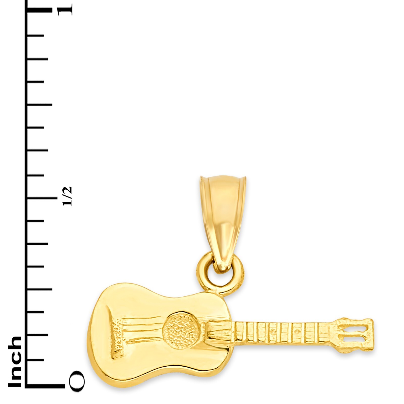 Solid Gold Guitar Pendant in 10 or 14k, Music Jewelry Gifts for Her