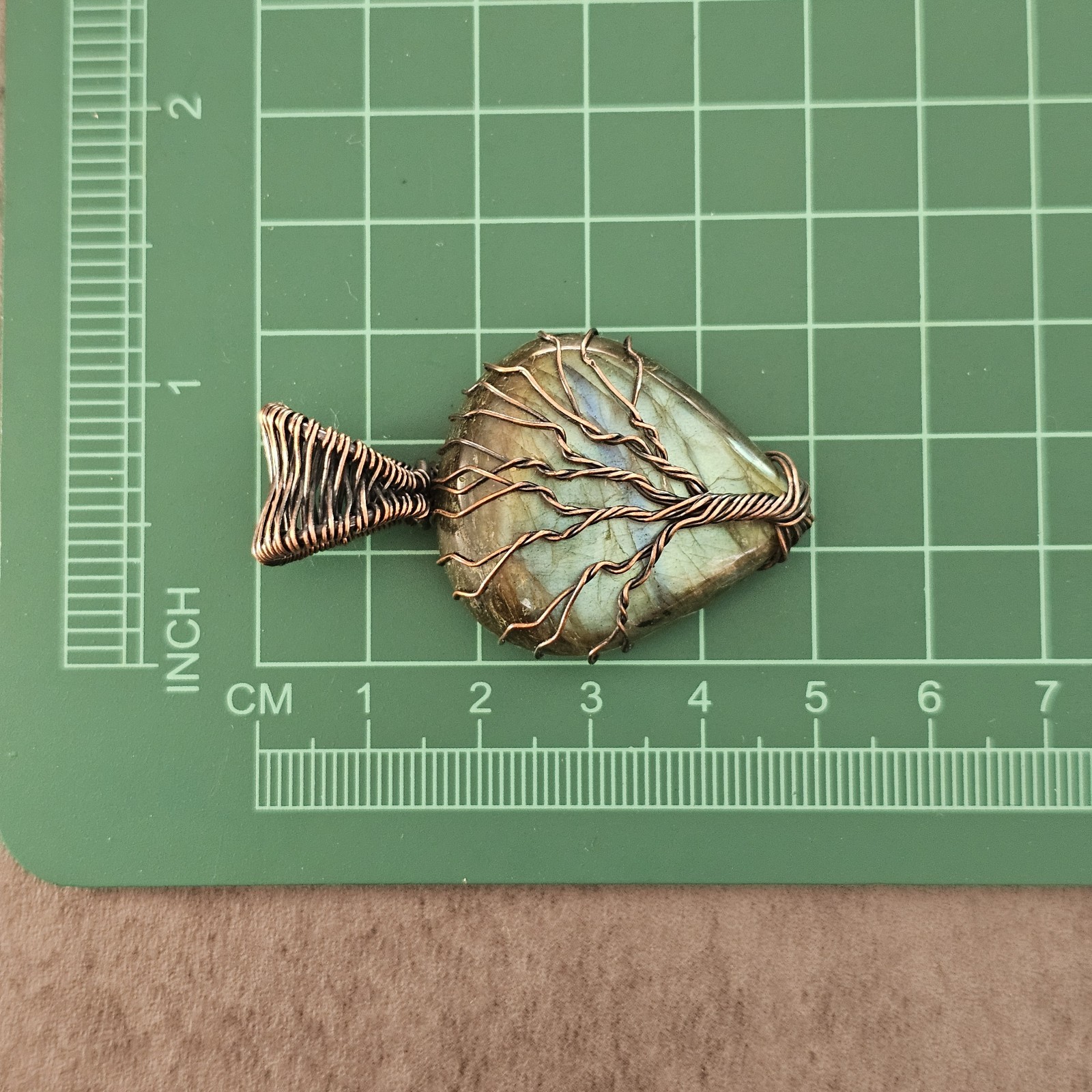 Labradorite Jewelry Copper Love Gift Wire Wrapped Tree Of Life Pendant 1.61″ NEW