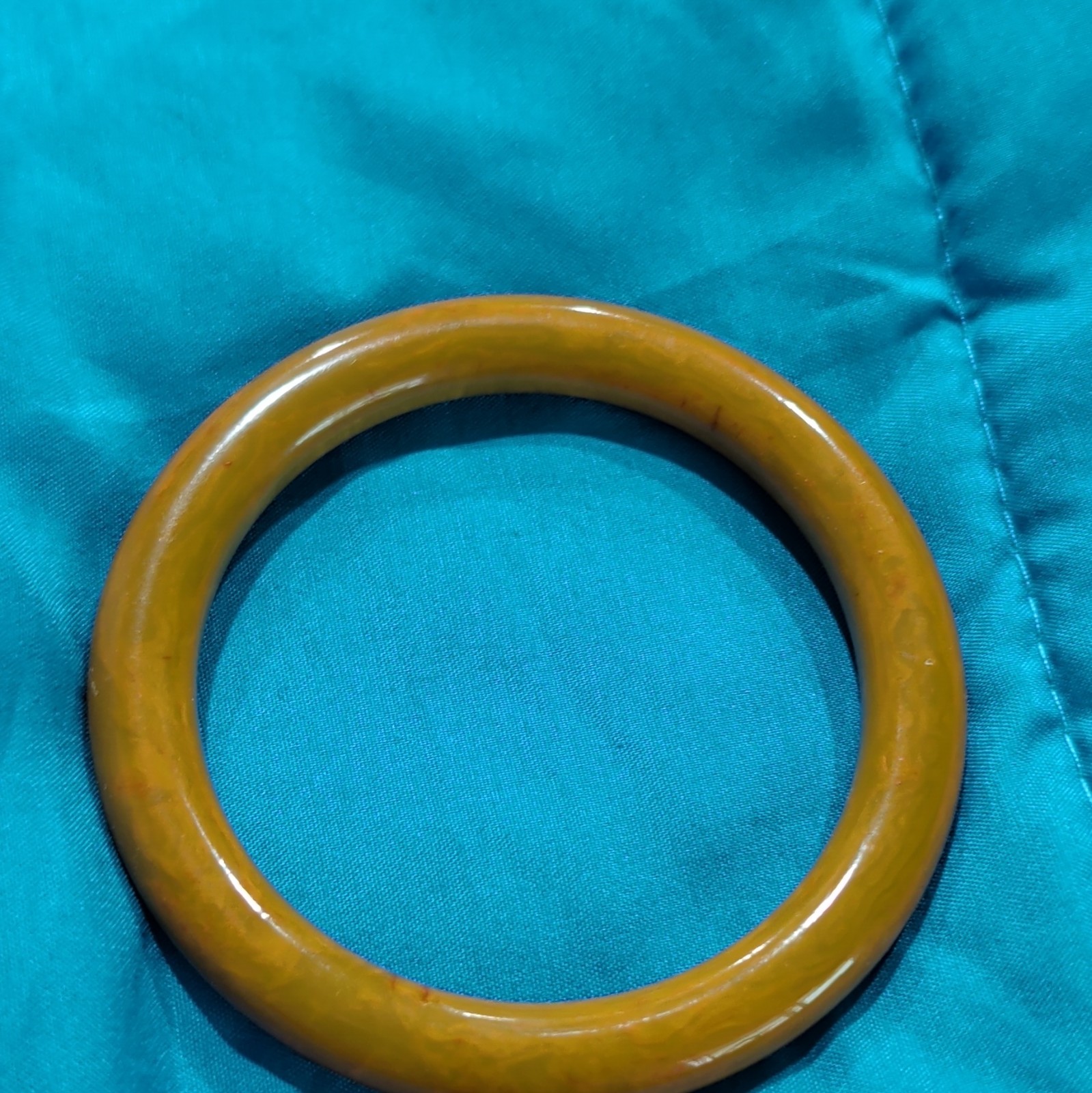 Lot of 2 Antique Butterscotch Bakelite And Red Apple Coral Slip-On Bangle
