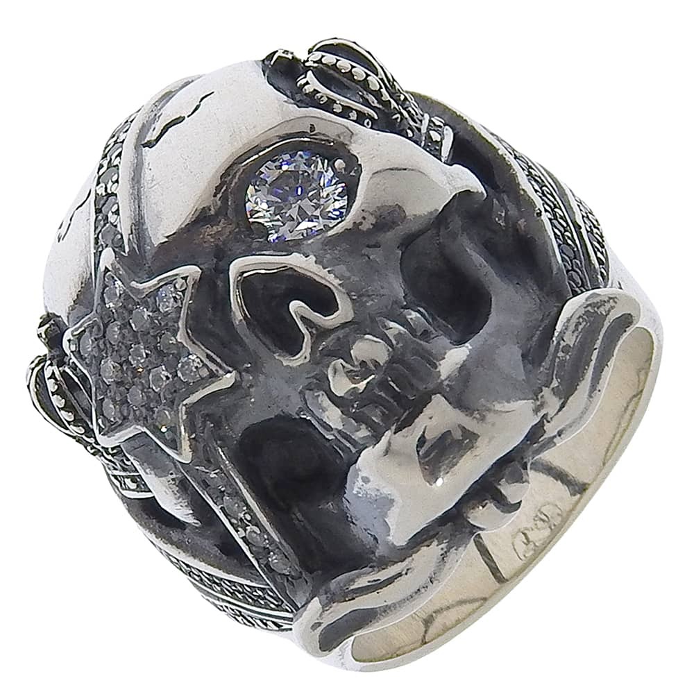 Justin Davis Star Eyepatch Skull Ring Silver925 #8.2(US Size) 34.3g unisex