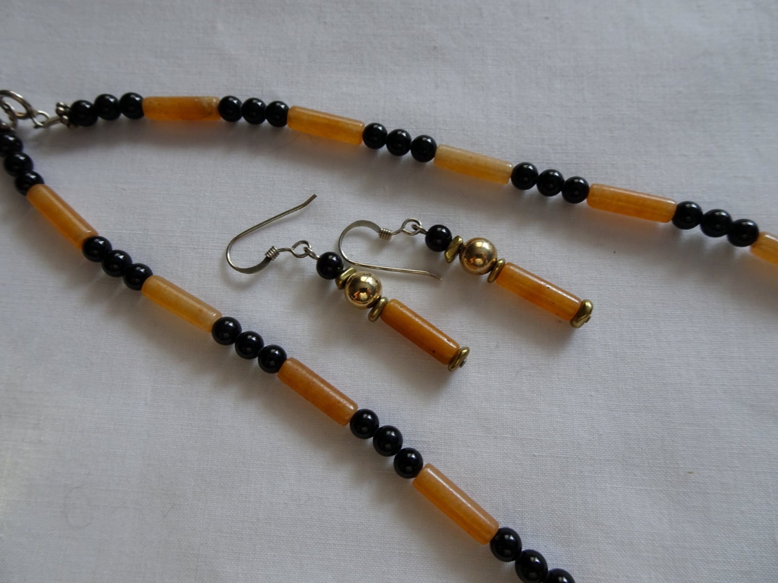 19 134″ Hand Crafted Neck & Earring Set Aventurine Other Beads SS Clasp NS28 DNG