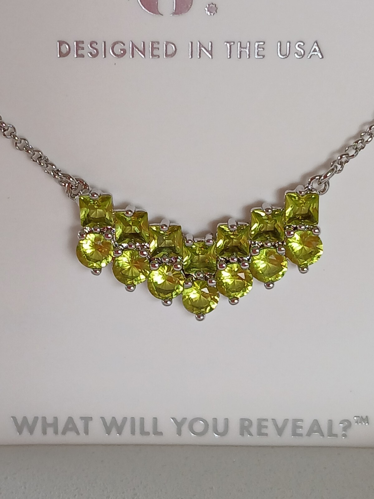 BP RBP8026 “Yes Please” Peridot/Rhodium August Necklace