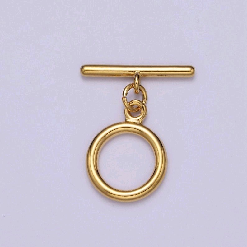 Classic 24k gold filled round toggle clasp, jewelry clasp ot clasp findings