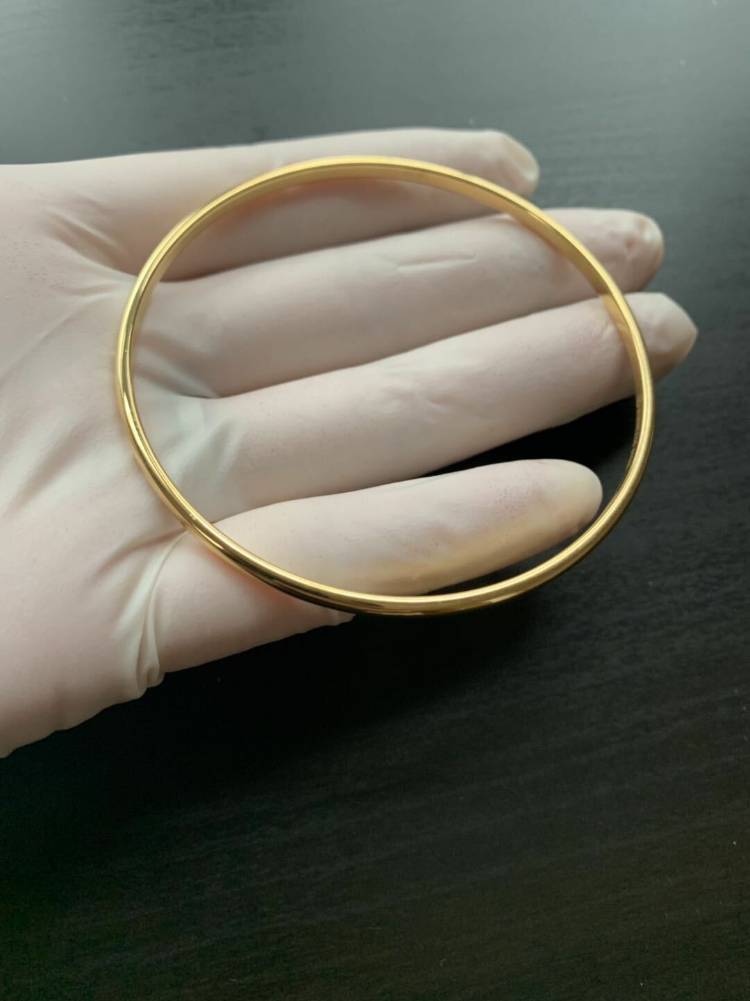 7″ Men’s Women’s Gold Stainless Steel Solid Bangle Classic Bracelet Unisex