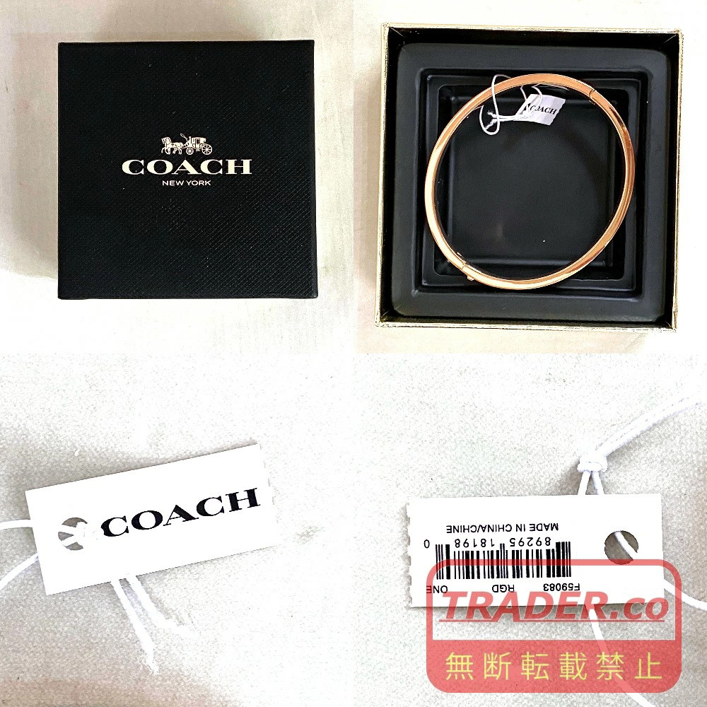 Used COACH Coach Kissing C Hinged Bangle RGD for Women with Box Excellent Condit