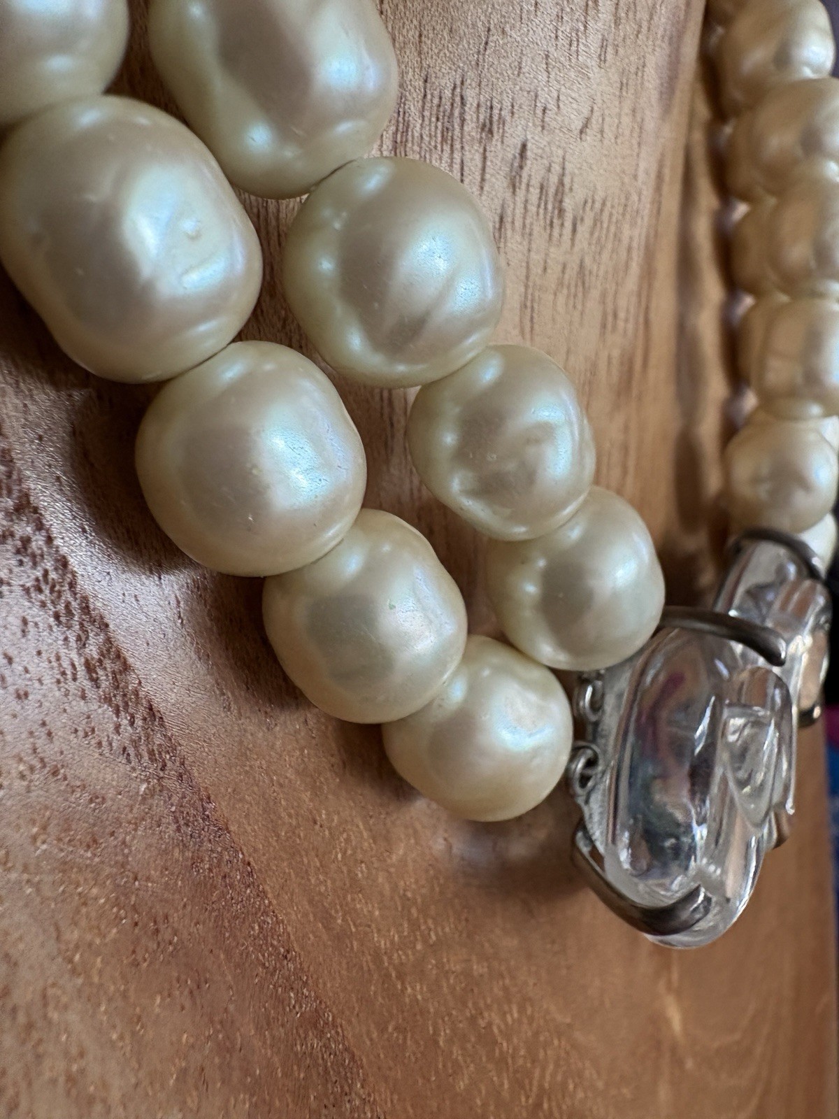 MARIQUITA MASTERSON 925 MOLTEN GLASS Centerpiece 2 Strand Glass Pearl NECKLACE