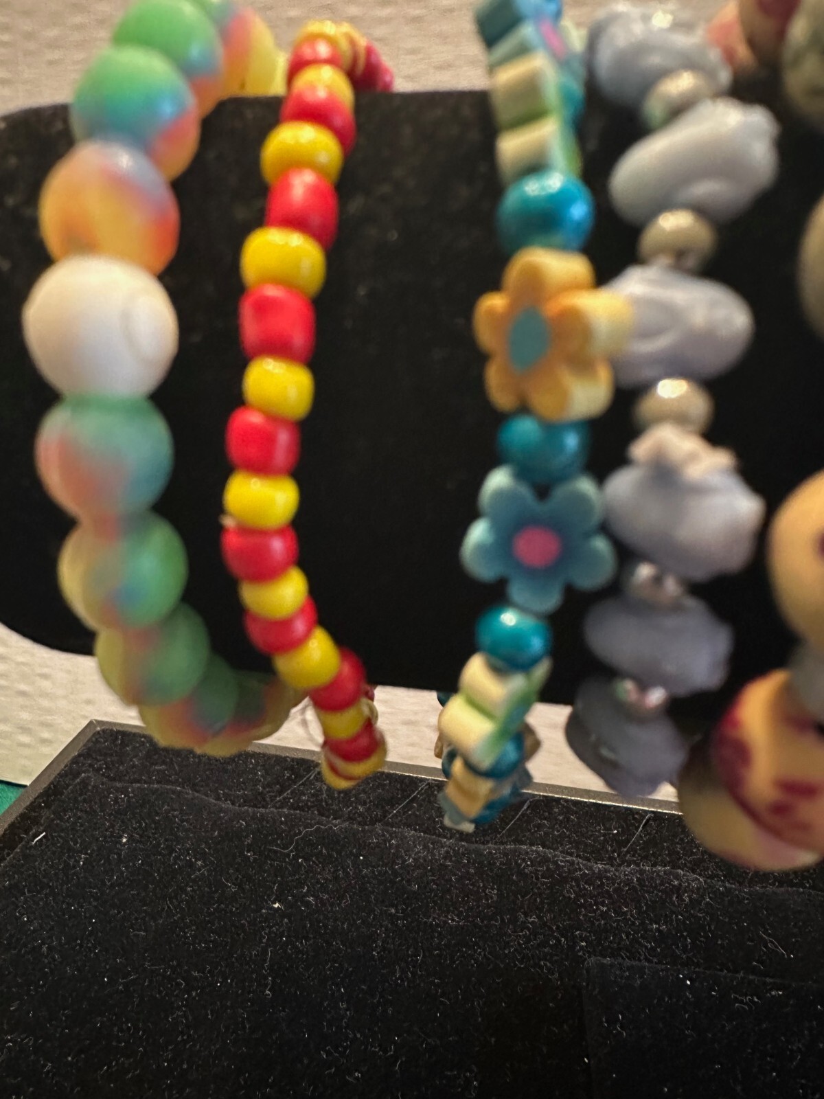 Assortment of 11 Bracelets Stretch Friendship Colorful Varied Sizes