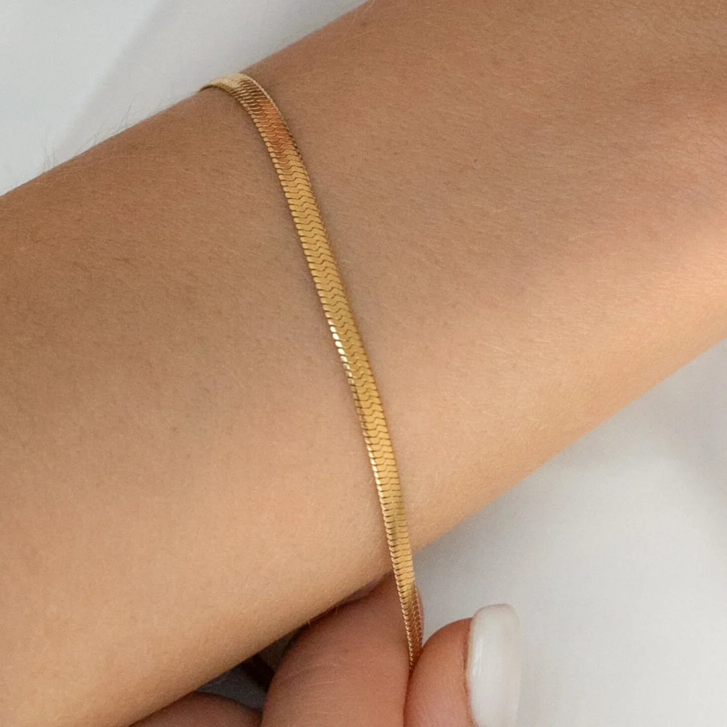 Mariasz Minimalist 16/18cm Stainless Steel Classic Snake Gold Color Width 2.5/3/