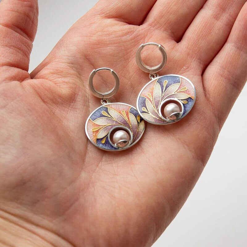 Earrings Latest Design Dangling Antique Metal Pearl Paste Peacock Tail Drop