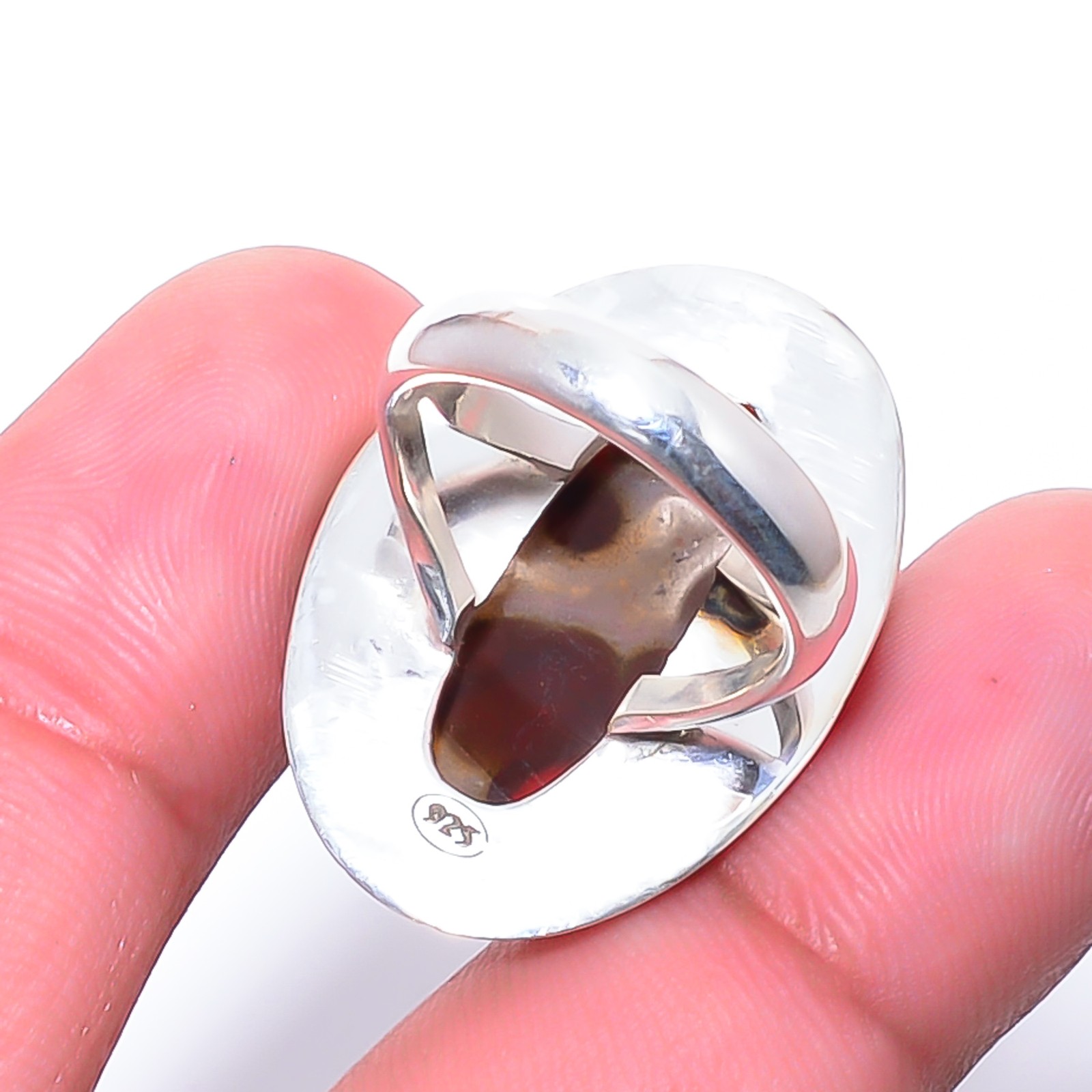 Seam Agate – Morocco Gemstone 925 Sterling Silver Jewelry Ring s.6 Sku32