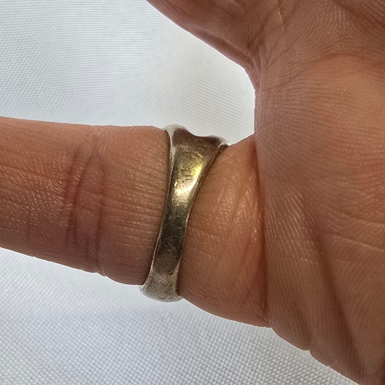 Sterling Silver Ring 5.92g Fine Jewelry Sz 7.5 Band Marbled Purple Stone *READ*