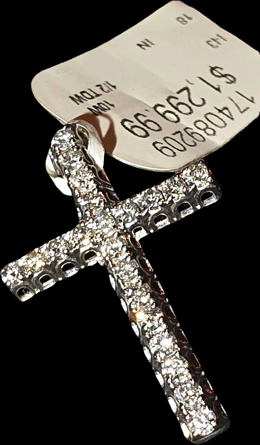 Diamond Cross Necklace 1/2 ct tw 10K White Gold 18″ (31)