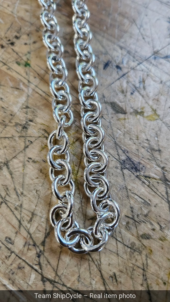 Tiffany Co 24 Mens Unisex Silver Large Round 11mm Link Rolo Chain Neckl G2U