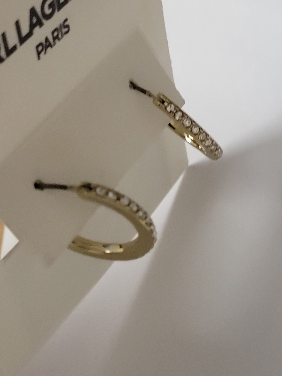 Karl Lagerfeld Paris Extra-Small Pavé Hoop Earrings, 0.35″ (2022) Brand New USA
