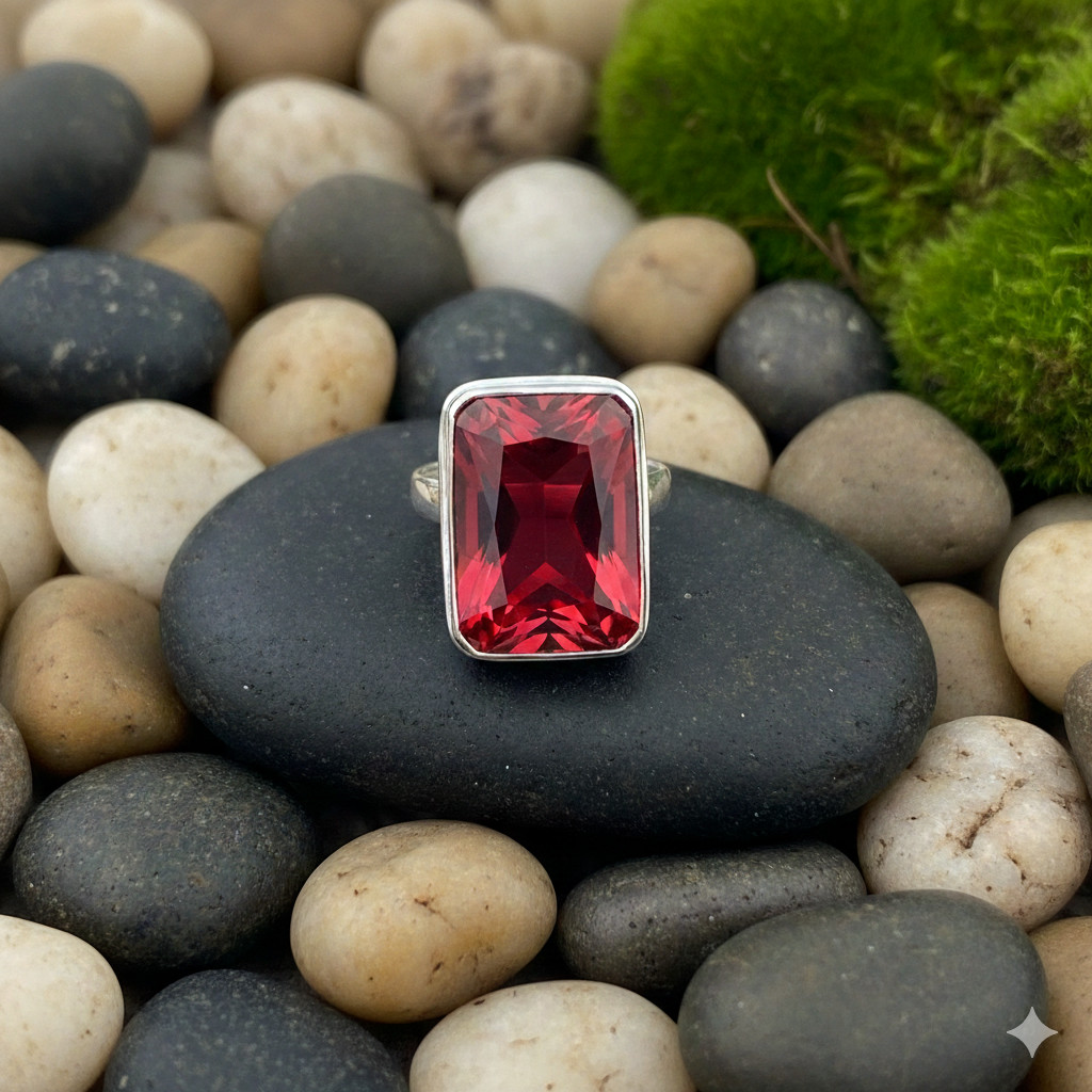 Mozambique Garnet Gemstone Handmade Jewelry Ring Size 6.5
