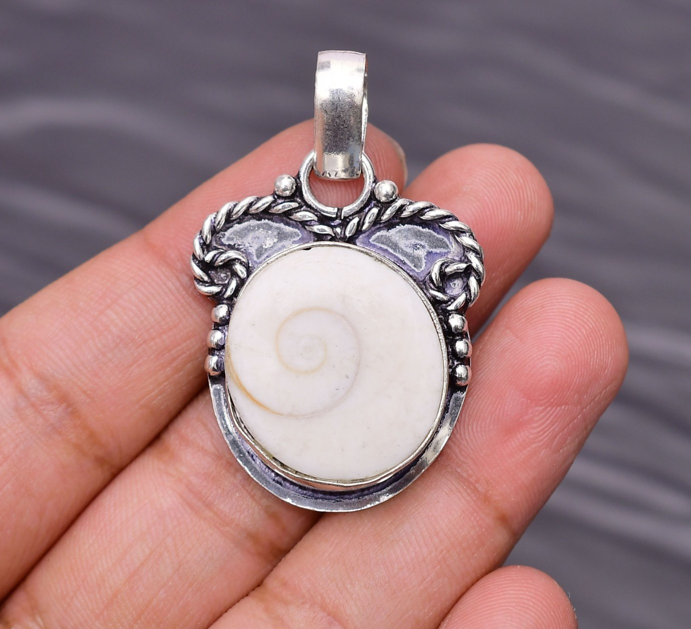 Shiva Eye Gemstone 925 Sterling Silver Jewelry Pendant 1.57″