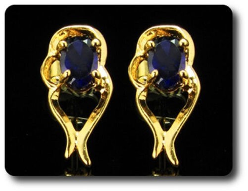 Amethyst Earrings 2X7 Mm Gold Plated 18K