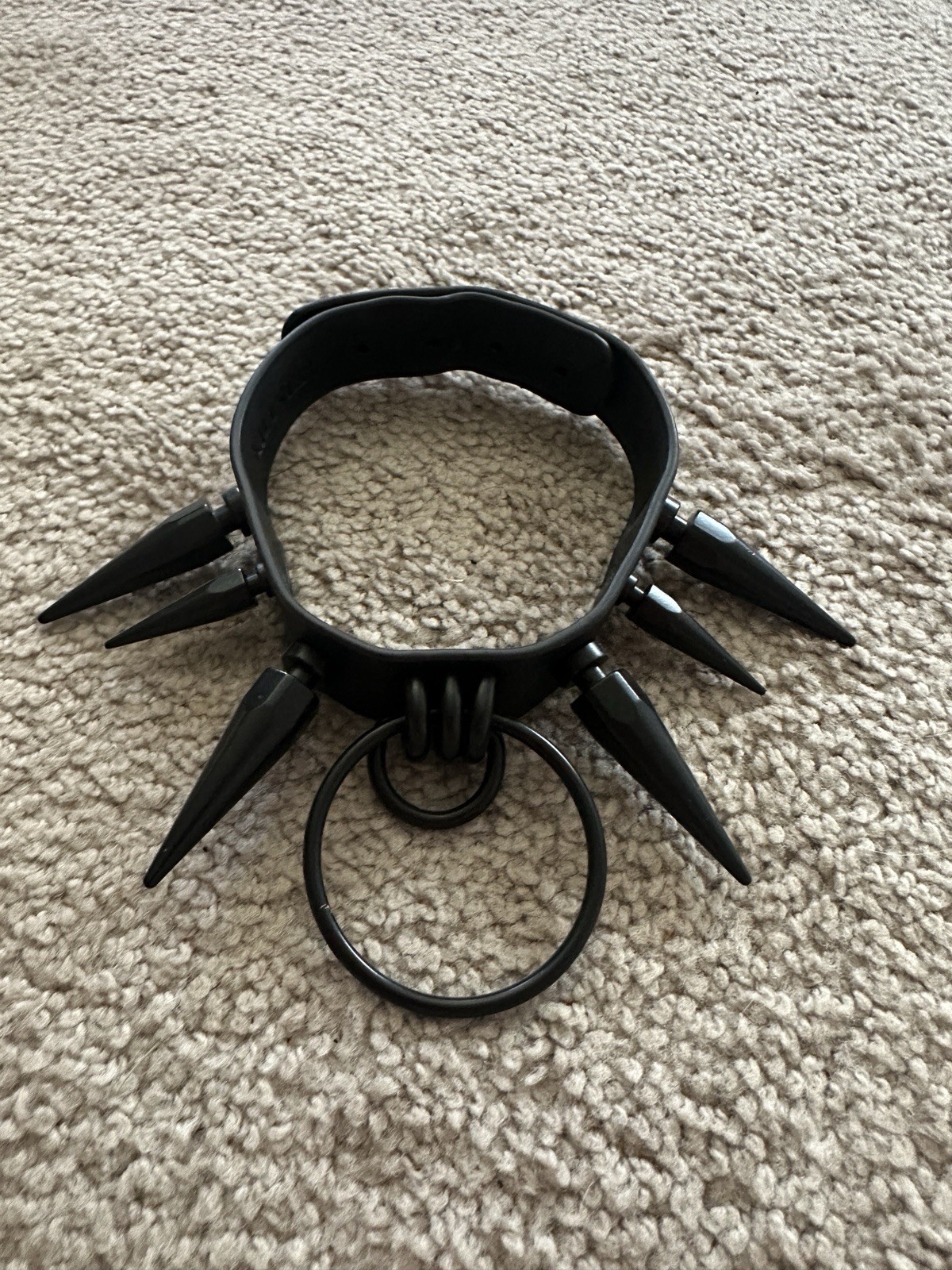 Killstar Gothic Black Leather Spiked Choker Necklace