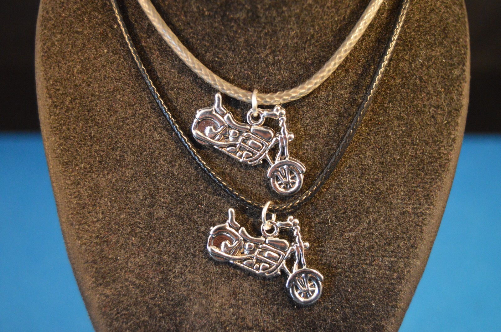 Lot of 2 MOTORCYCLE CHARMS – PENDANT NECKLACES Brand New! Jewelry USA SALES!!!