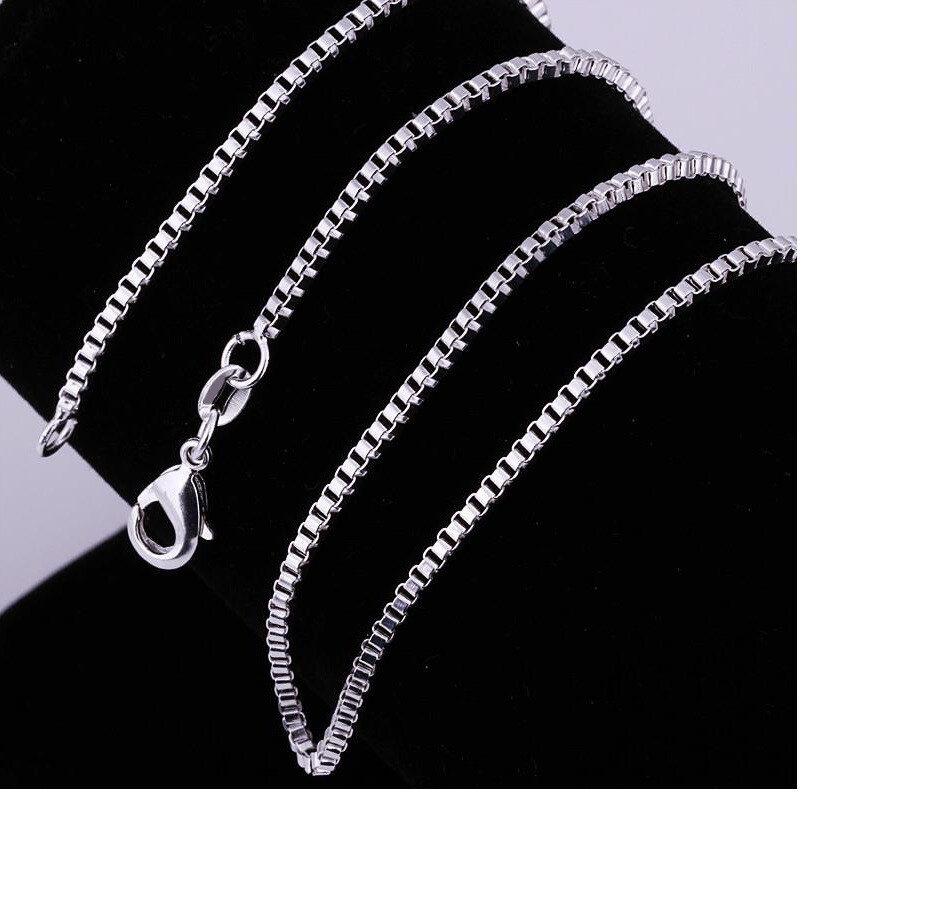 Genuine 925 Sterling Silver Tarnish-Free 16″ ~ 32INCH Italian Box Chain Necklace