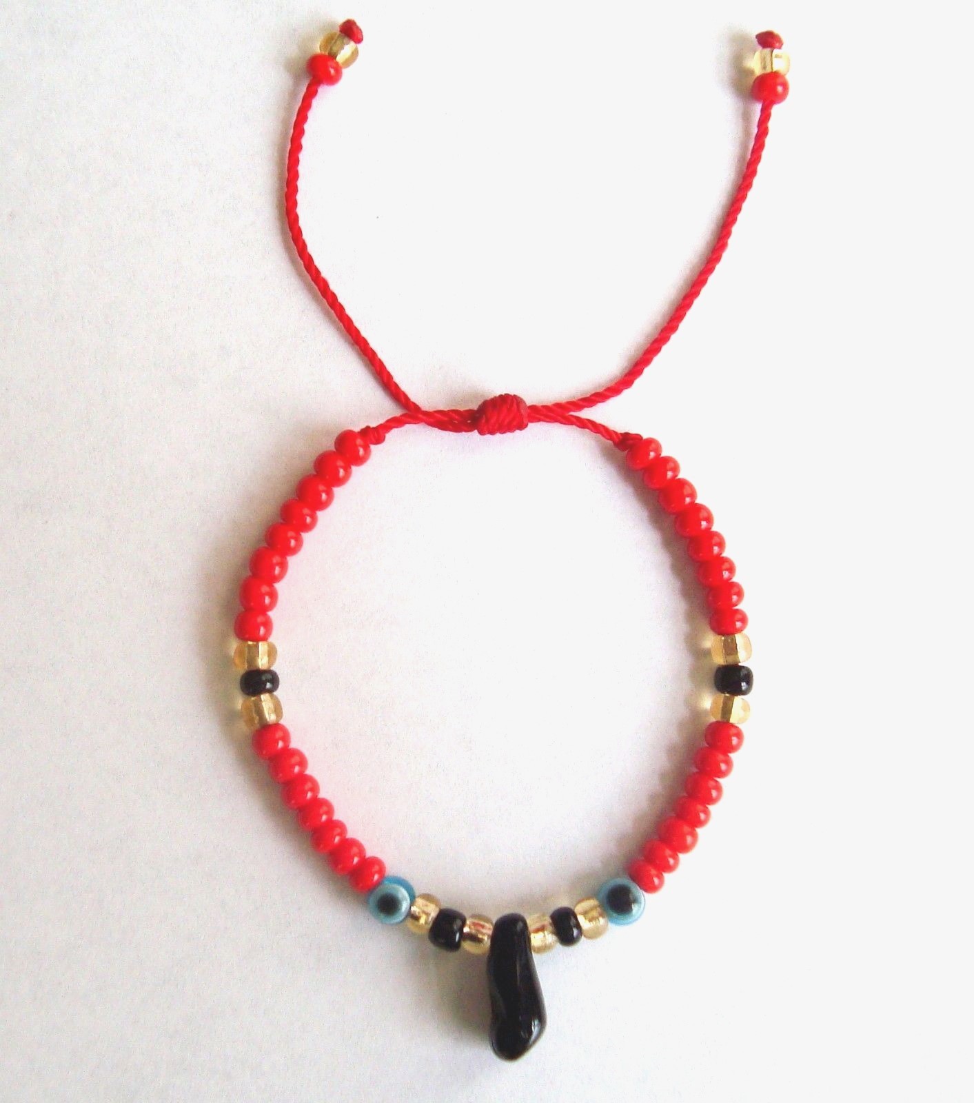AZABACHE BLUE EVIL EYE RED BRACELET ADULT PROTECTION GOOD LUCK – B84