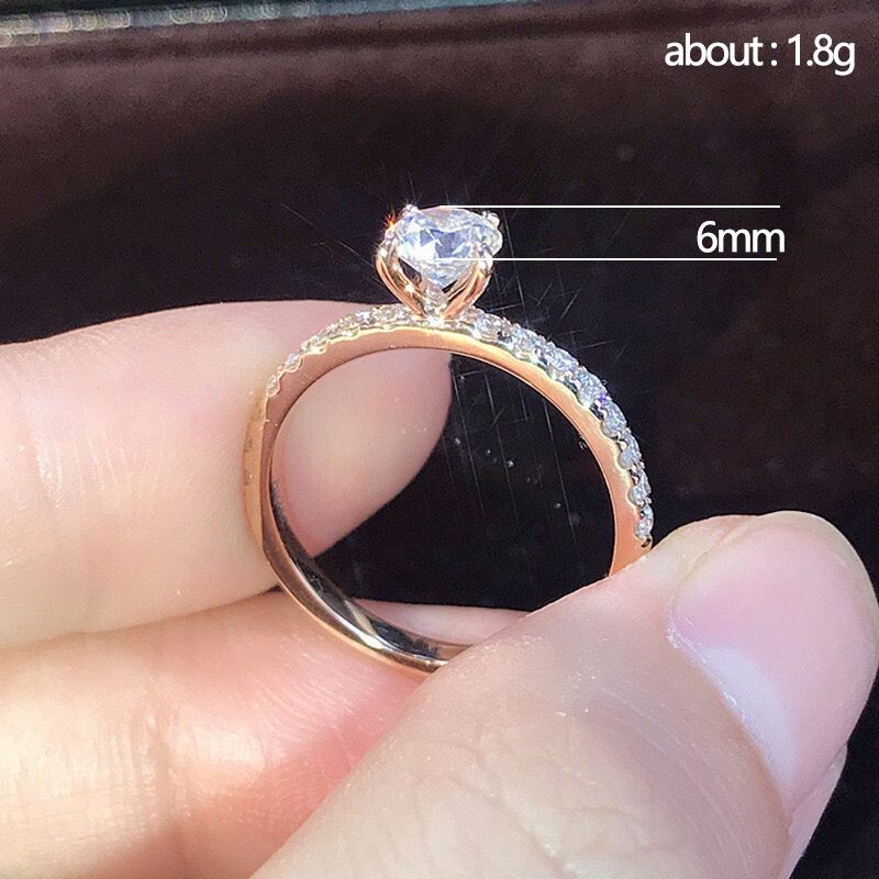 Classic Women White Gold Plated Sparkling CZ Band Ring Wedding Engagement