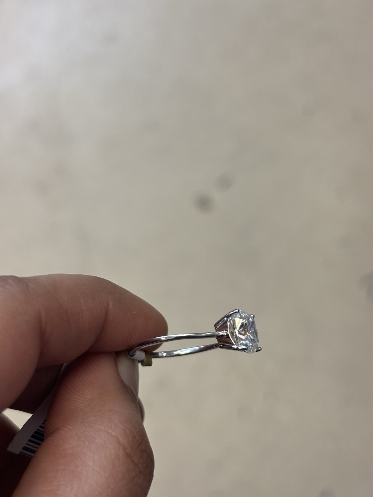 925 Sterling Silver Solitaire Ring Cushion Cut Clear Gemstone Prong Setting