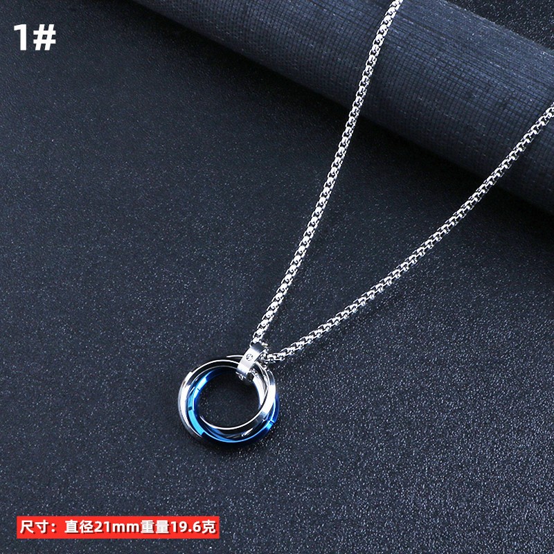 Boys Necklace Titanium Steel Ornament Personality Alloy Pendant Ins Hip-Hop