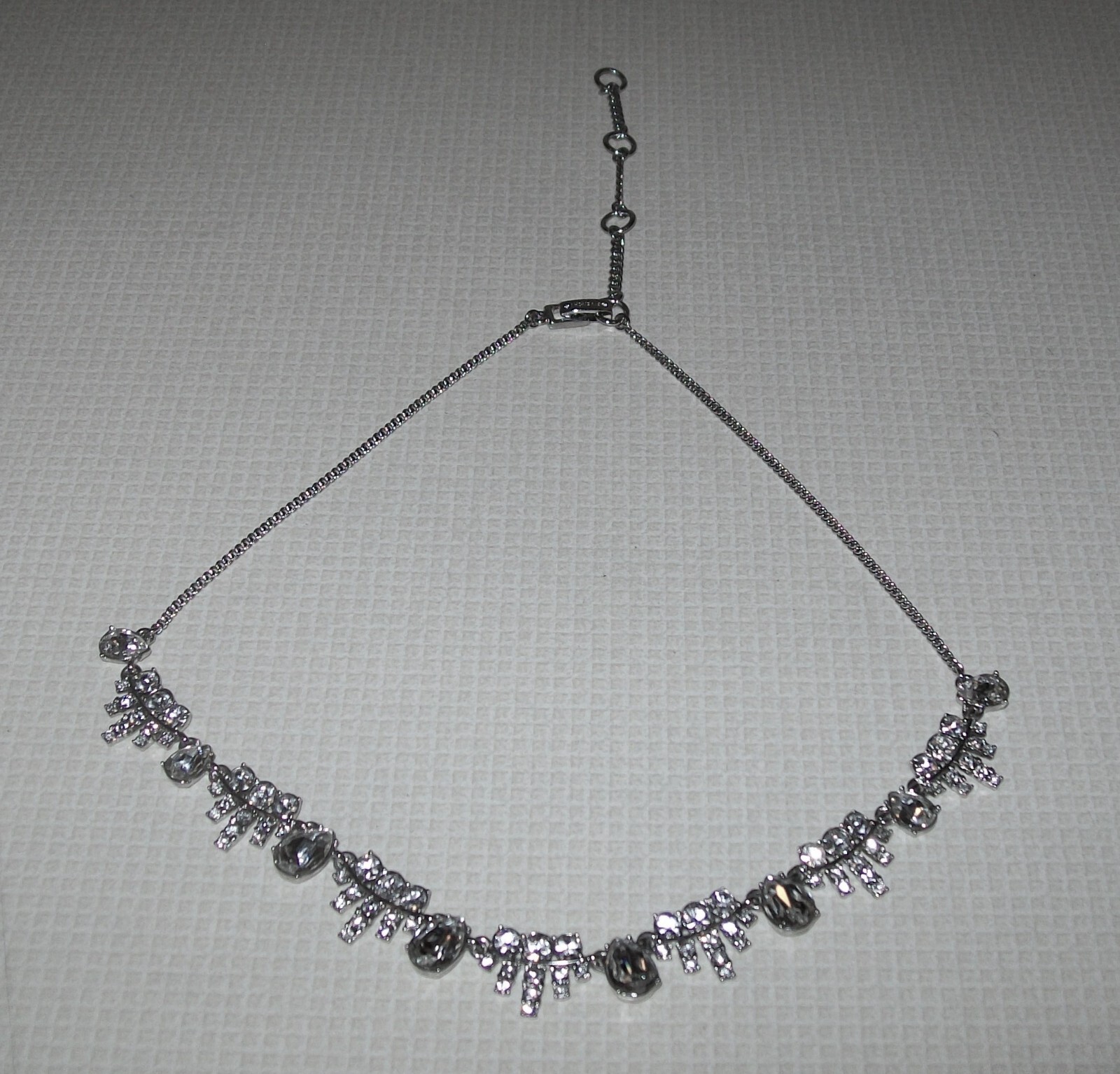 Signed Givenchy Crystal Statement Necklace 16″ w 3″ Extender