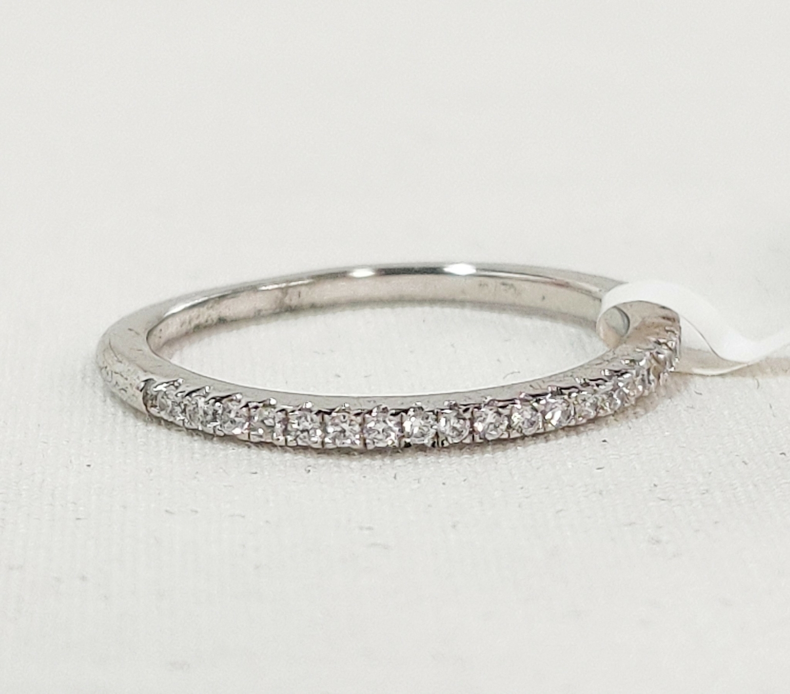 NEW BERRICLE Rhodium Sterling Silver Cubic Zirconia Half Eternity Ring Size 5