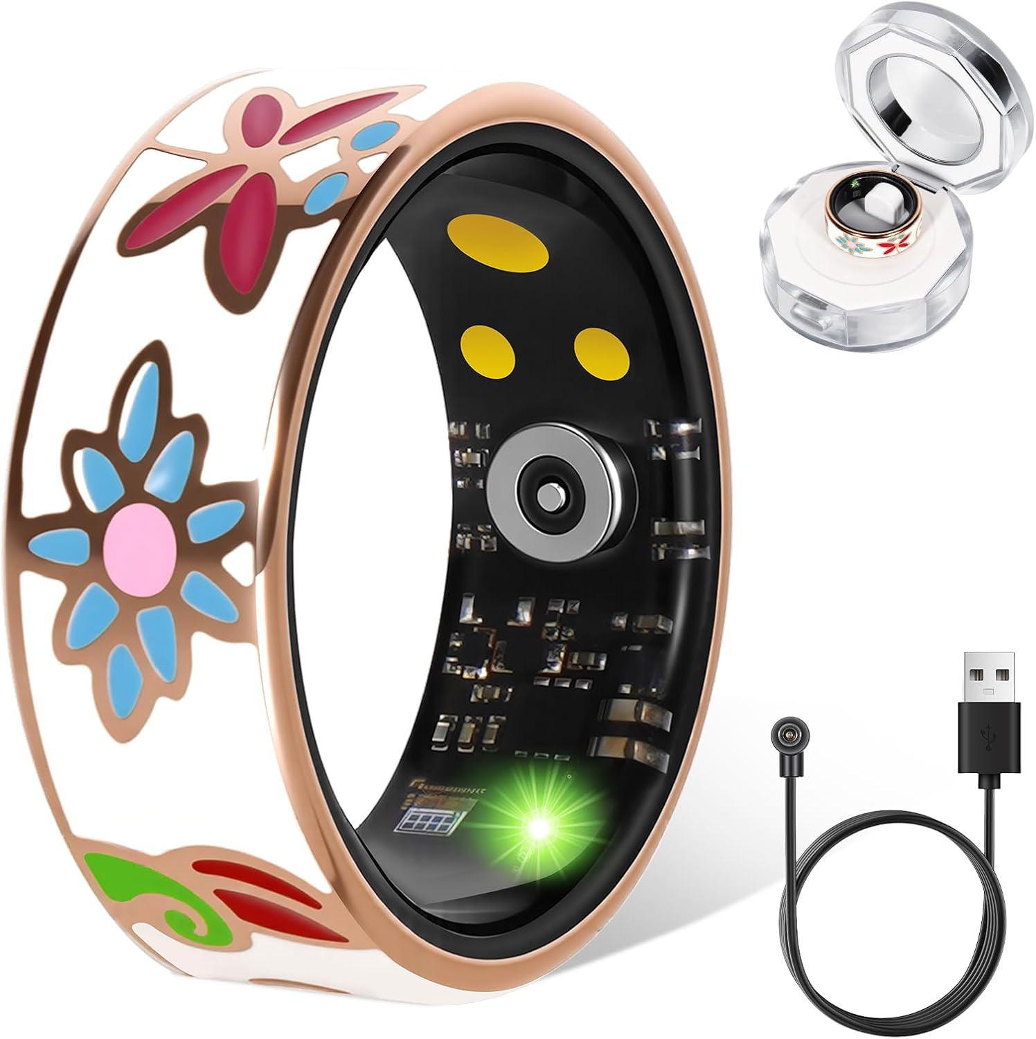 Smart Ring for Women & Men, Fitness Tracker with Heart Rate, SpO2, Blood Pressur