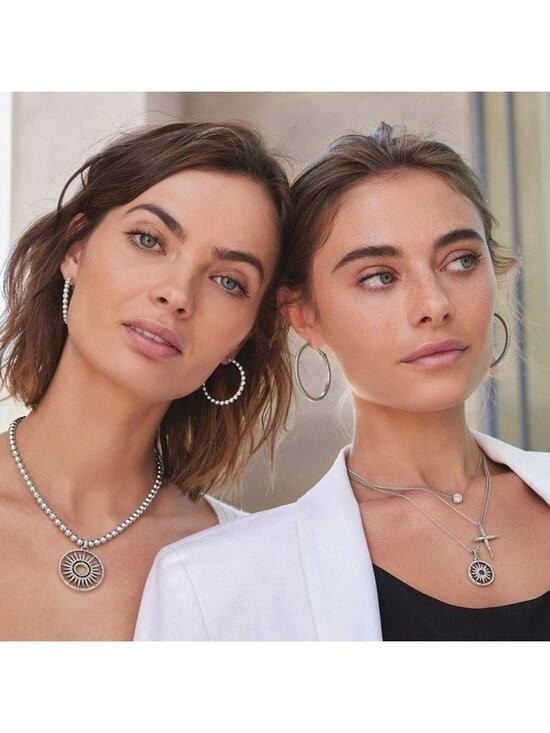 Brighton Illumina Sun beaded Silver Crystal Statement Necklace JM7488 $198