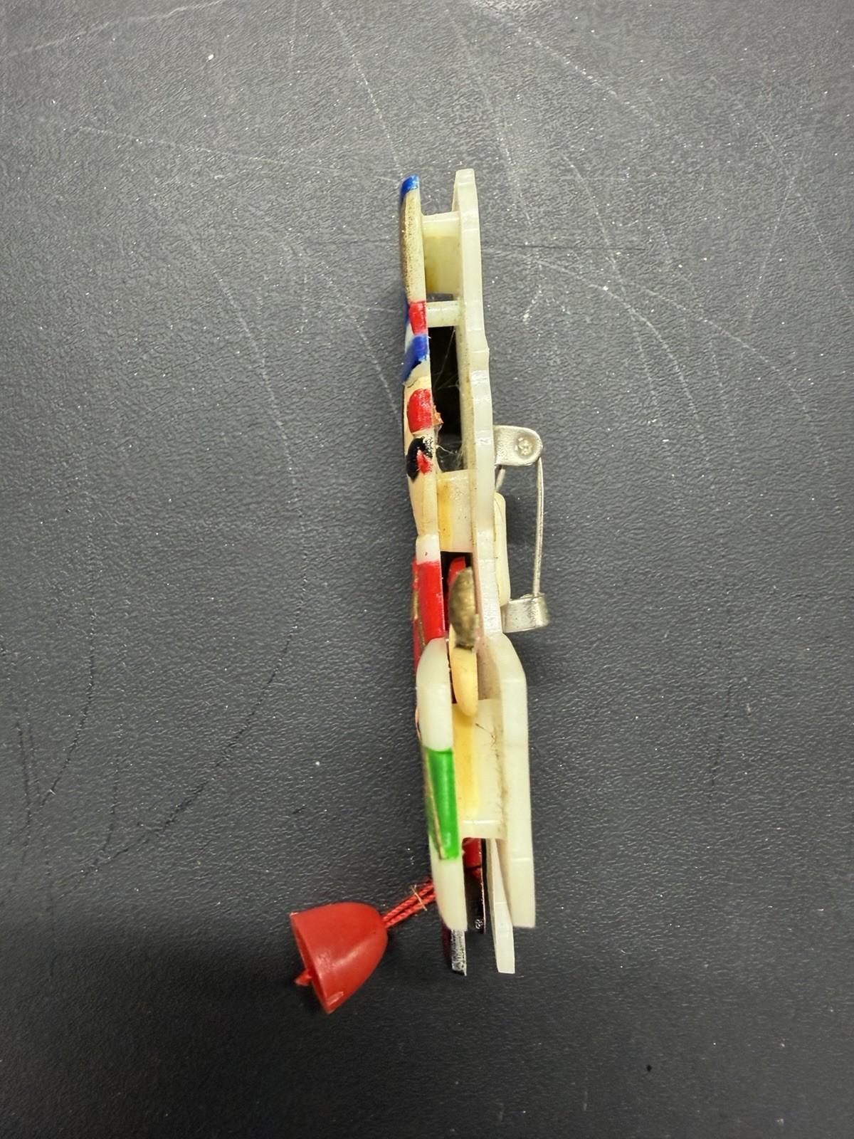Christmas Holiday Toy Soldier Drummer Brooch Pin, Plastic, Red Blue Green