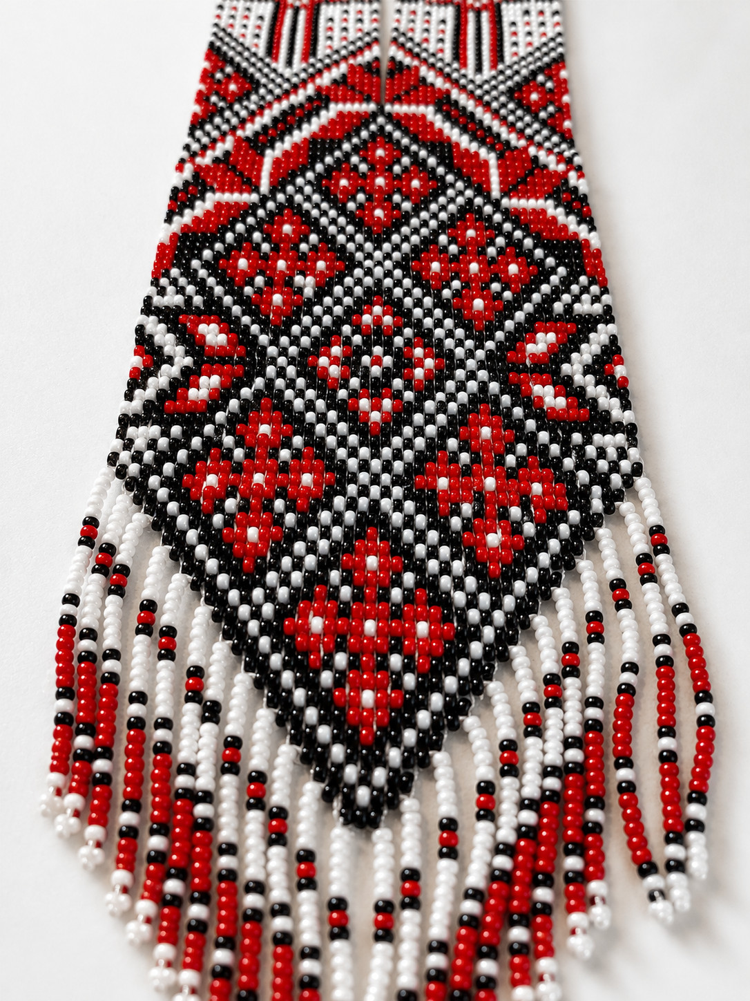 Handmade Ukrainian Gerdan Necklace Preciosa Beaded Folk Jewelry 57cm