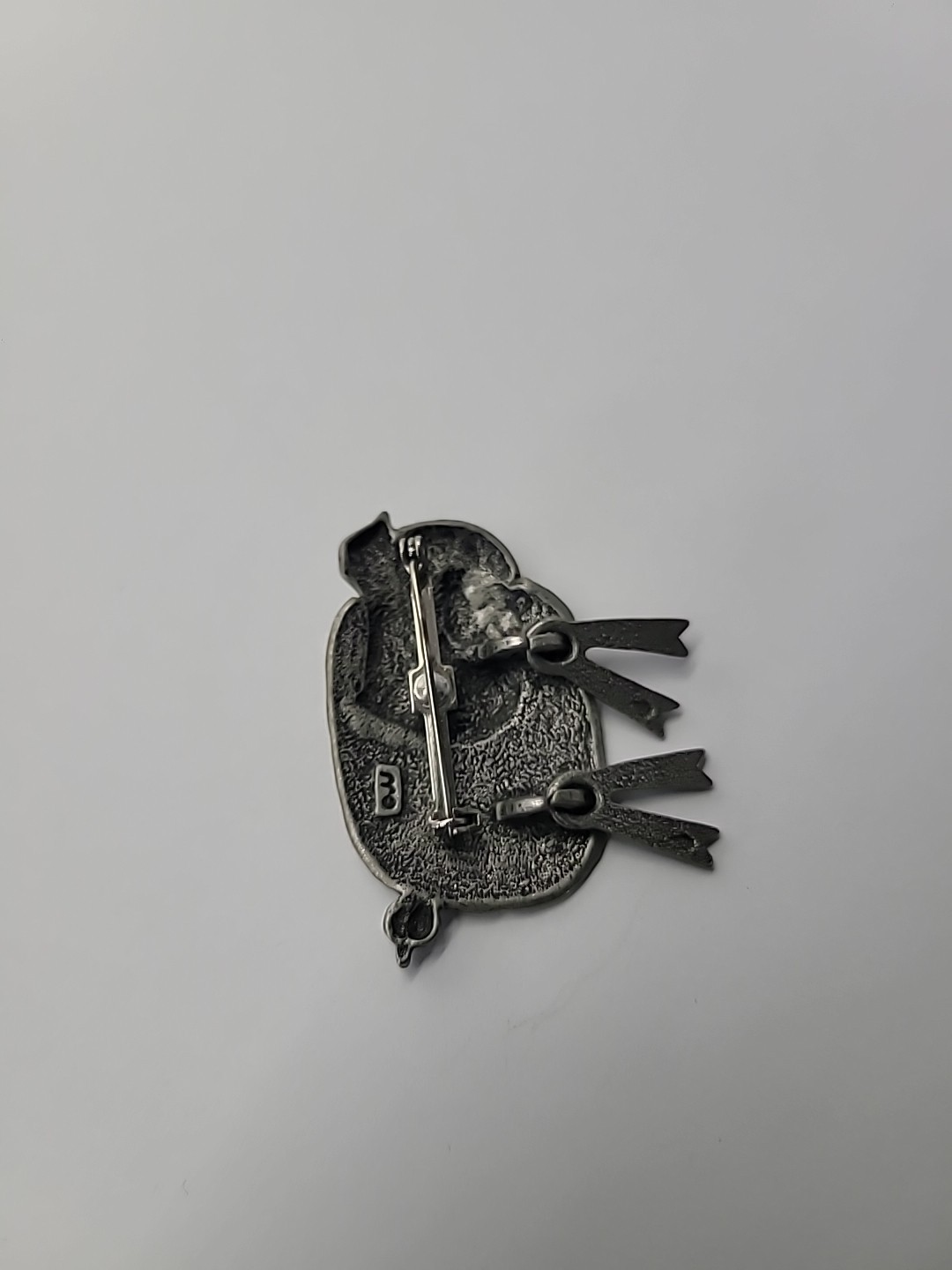Vintage JJ Jonette Pig Brooch Silver Tone Dangle Articulated Legs Farm Animal