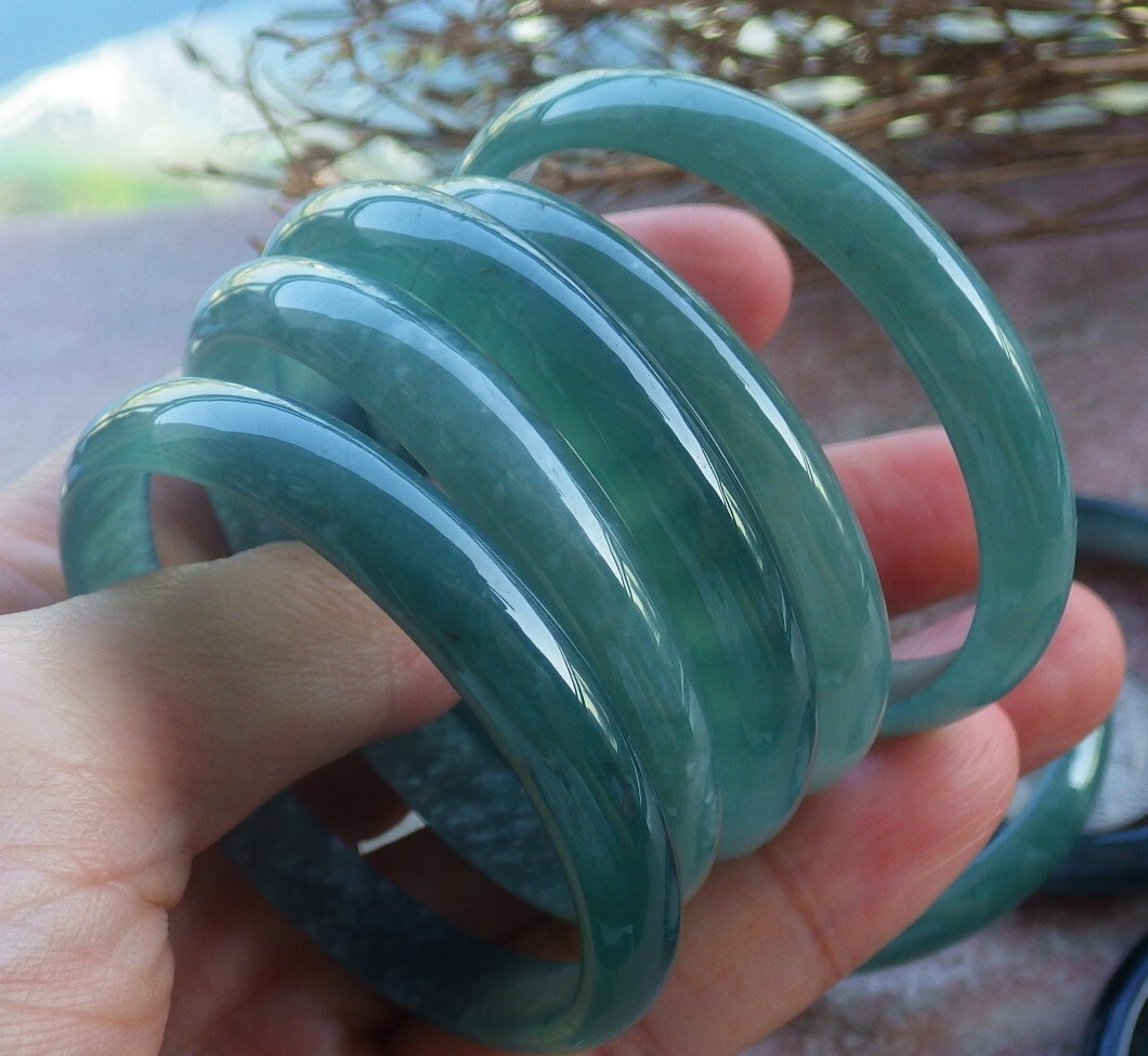 1 piece Green 100% Natural A JADE Jadeite Baby Child Bangle 36-49mm 701416