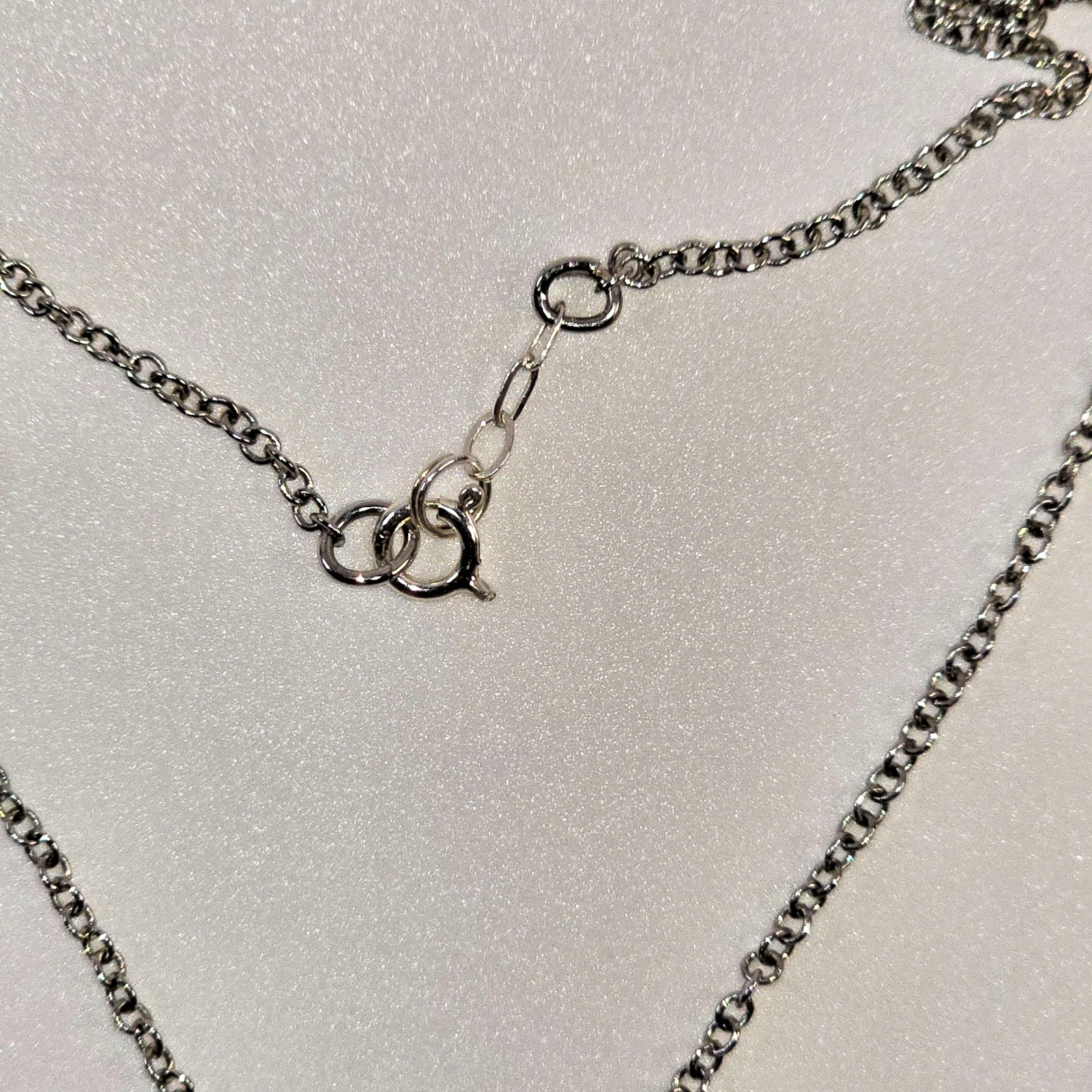 Silver Tone Glass Crystal Bar Pendant Necklace Minimalist Dainty 14 In Necklace
