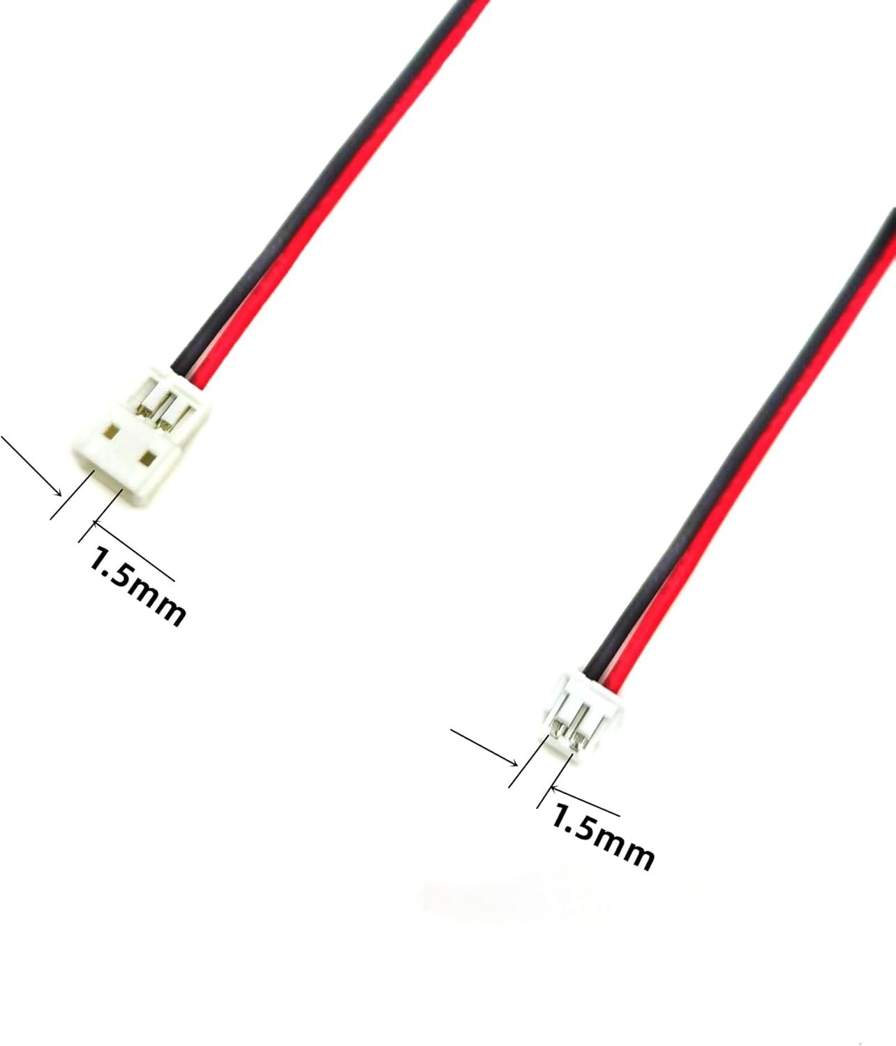 10Pairs 24AWG JST Zh1.5Mm 2PIN Micro Male and Female Connector Plug with 150Mm W