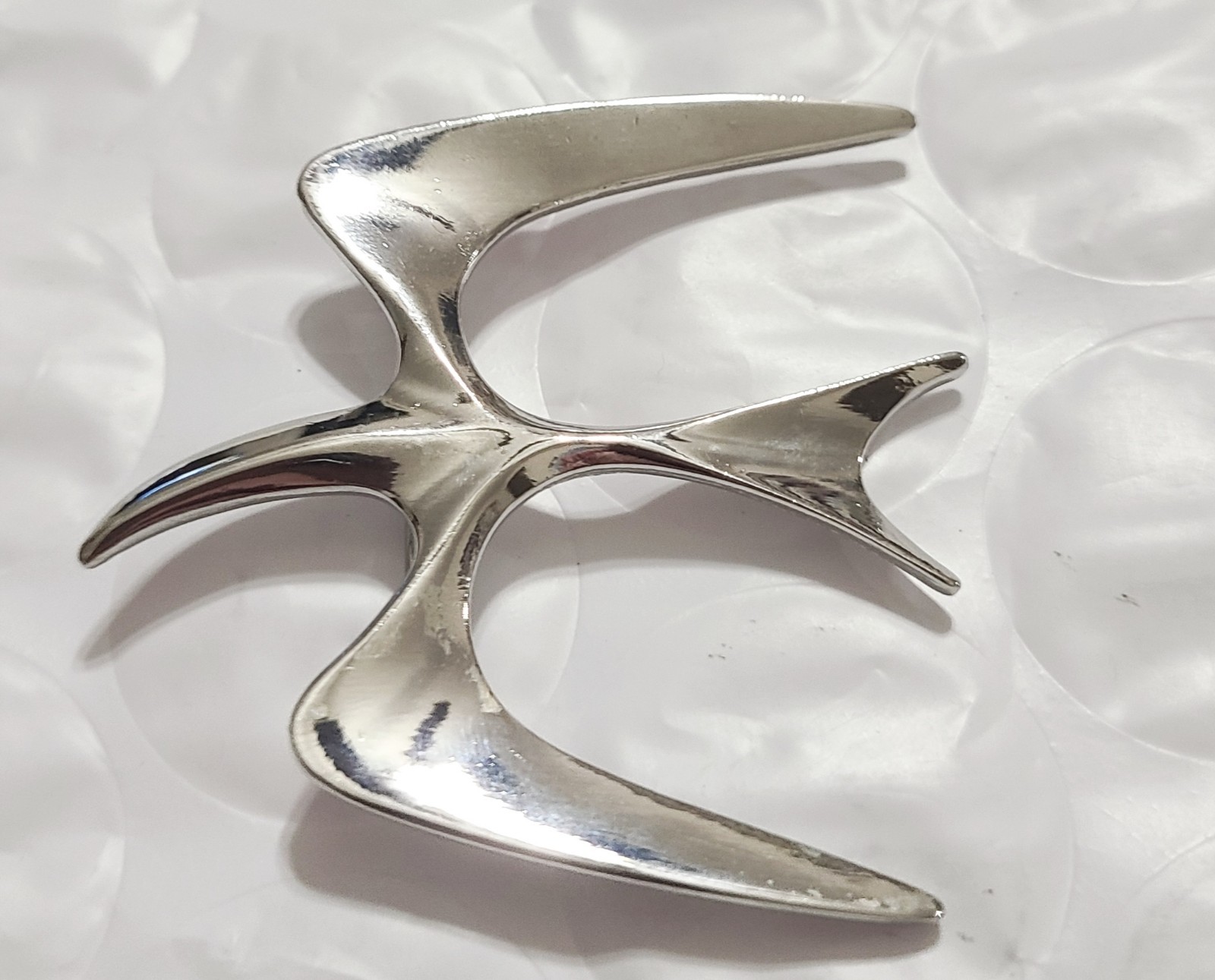 Sarah Coventry Signed Vintage Flying Swallowtail Brooch In A Shiny Silver Tone