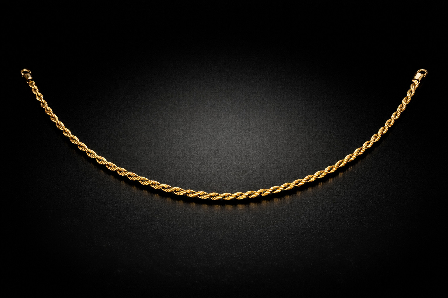 Gold Plated Rope Chain Necklace w/ GoldP Cross Pendant – 20″ –