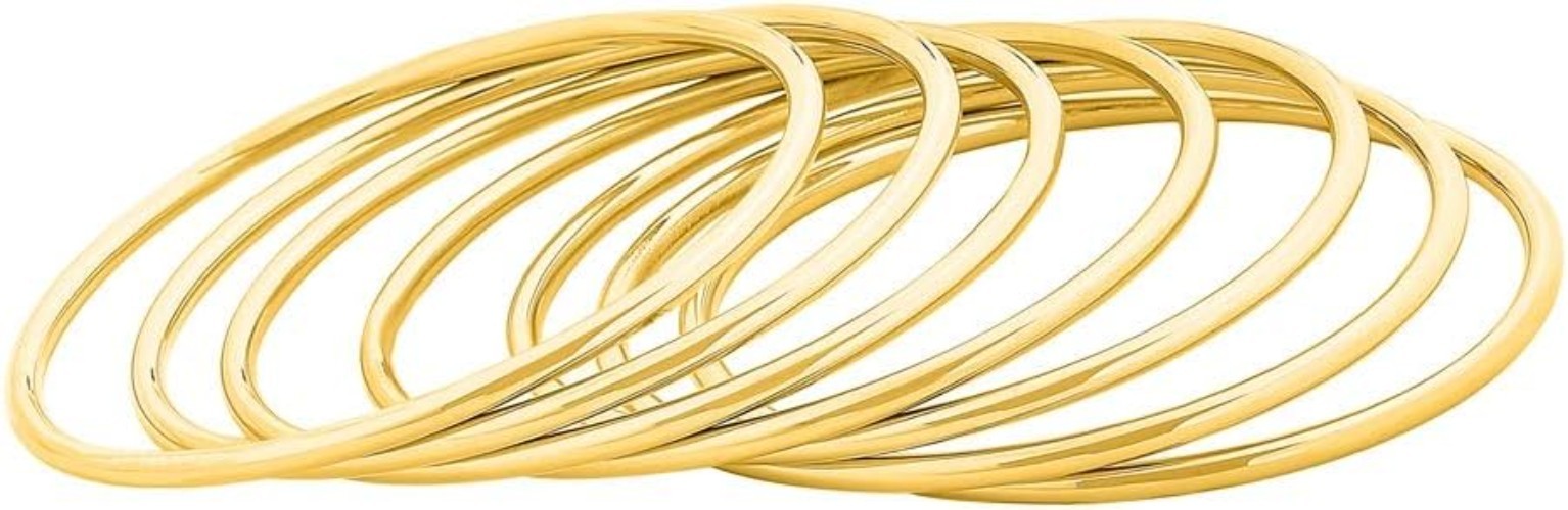 Sleek and Stylish 7-Bangle Set – Glossy Stainless Steel for Every Occasion