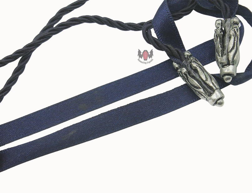 Alchemy Gothic Elementary Crux Angelicus Necklace P580 Goth Angel Blue Crystal
